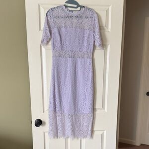 Francesca's Collections Lavender Lace Long Sleeve Dress
